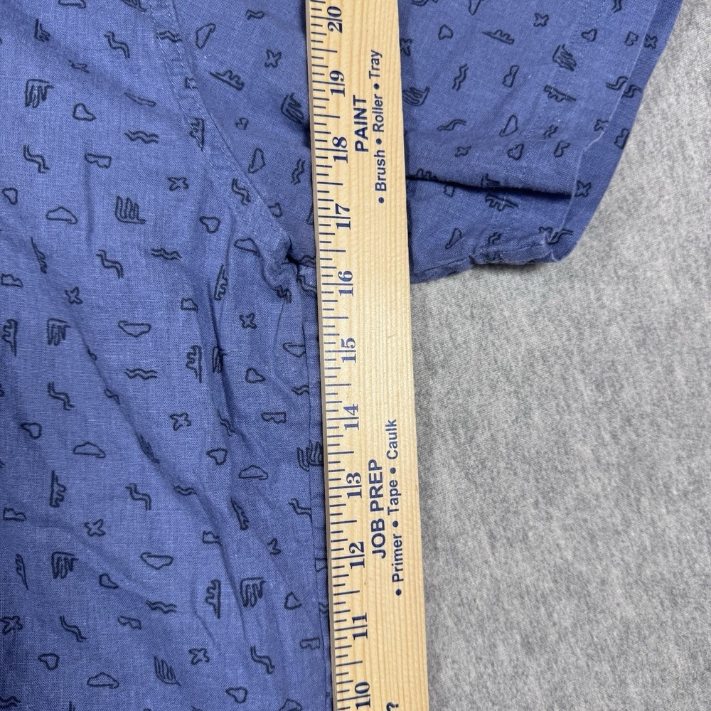Patagonia Back Step Mens XXL Blue All Over Print Short Sleeve Button Up Shirt - Picture 11 of 12